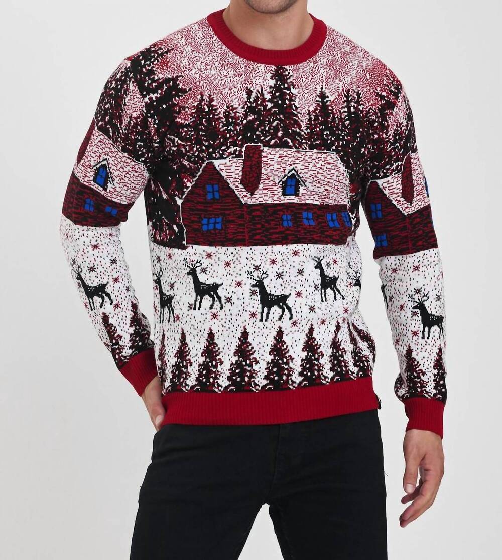 NEW GALANI men’s european christmas sweater in red black